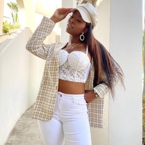 Windsor Oversized Plaid/Grid Blazer